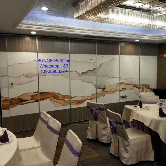 Sliding Folding Movable Wall Partition With Ceiling Wheels Laminated 3