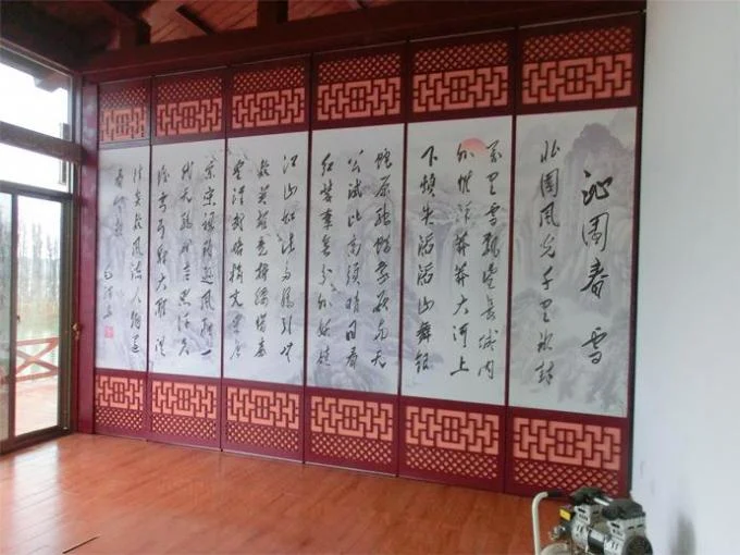 Sliding Hanging Track Roller Acoustic Partition Wall Plywood , Fabric , Leather Finished 1