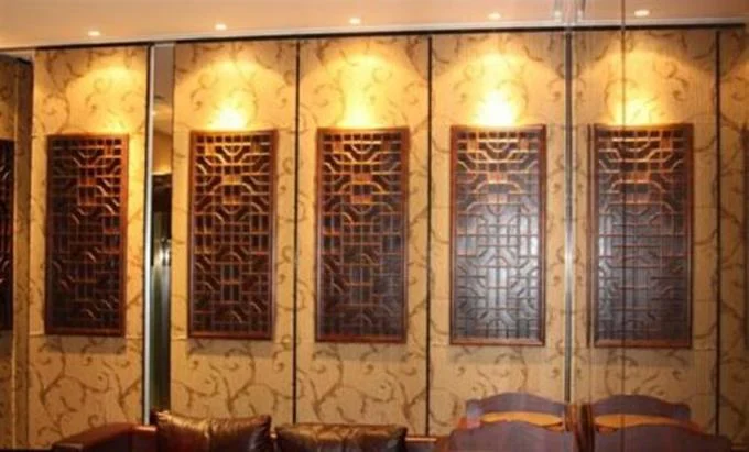 Sliding Hanging Track Roller Acoustic Partition Wall Plywood , Fabric , Leather Finished 0