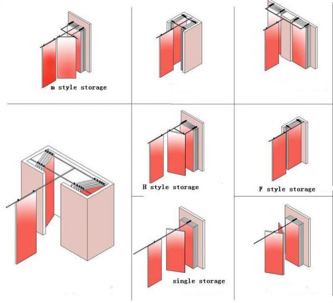 Sliding Wall Panels , Sound Insulation Movable Partition Wall with Double Rollers 1