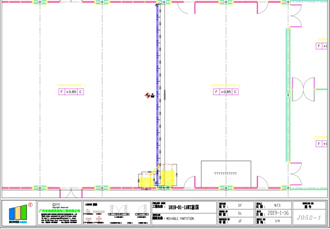Sound Absorption Operable Acoustic Mobile Partition Wall For Banquet Hall 1