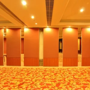 Sound Proof Aluminum Movable Banquet Restaurant Partition Wall With Double Wheels