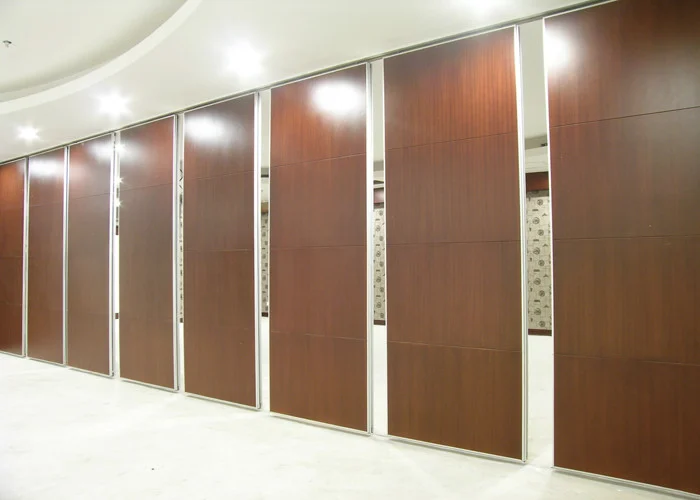 Sound Proof Aluminum Movable Banquet Restaurant Partition Wall With Double Wheels