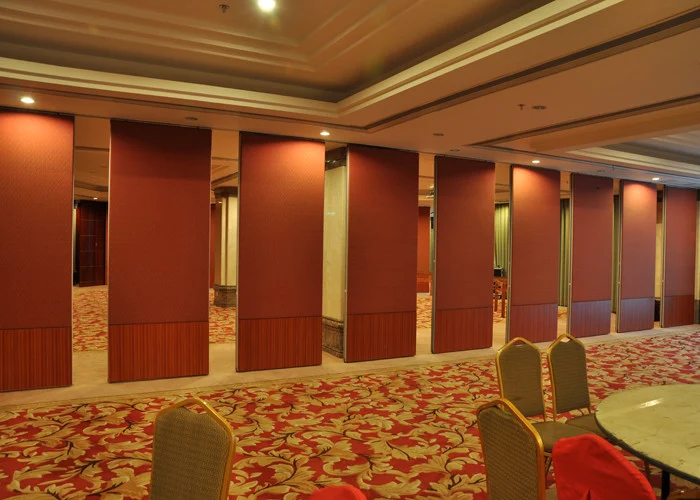 Sound Proof Aluminum Movable Banquet Restaurant Partition Wall With Double Wheels