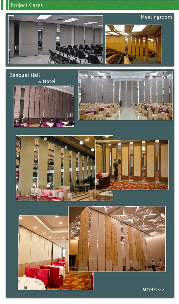 Sound Proof Aluminum Movable Banquet Restaurant Partition Wall With Double Wheels 2