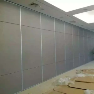Sound Proof Conference Room Partitions , Finished Fabric Decorative Wooden Sliding Folding Walls
