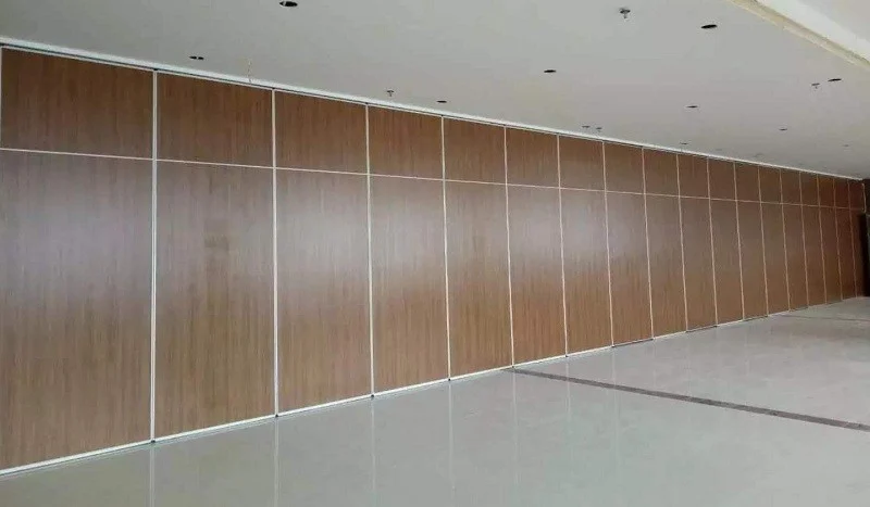 Sound Proof Conference Room Partitions , Finished Fabric Decorative Wooden Sliding Folding Walls