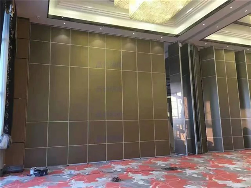 Sound Proof Material Wooden Office Sliding Partition Walls For Conference Hall