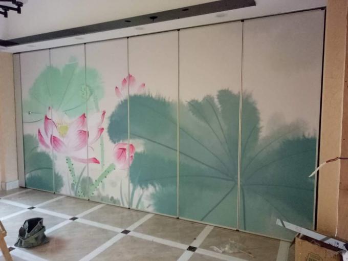 Sound Proof Partitions Sliding Mobile Restaurant Partition Wall Aluminium Components 0