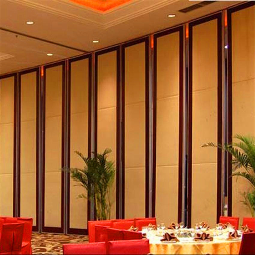 Sound Proof Sliding Alumninium Track Roller Restaurant Partition Wall Panel Height 4m Commercial Furniture