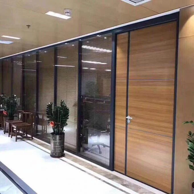 Soundproof Fireproof Sliding Office Partition Glass Walls With Aluminum Frame 1
