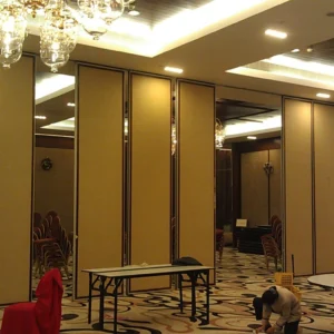 Soundproof Folding Hotel Movable Partition Walls with Aluminium Track Wheels