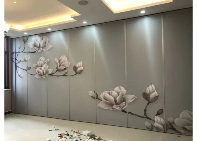 Soundproof Moveable Doors Sliding Partition Walls Wooden Surface ISO9001 2