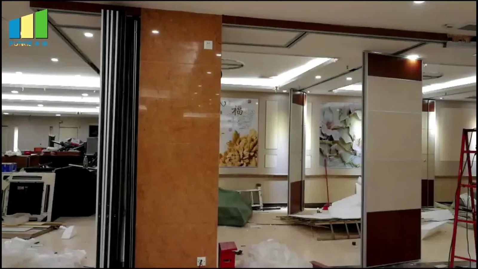 Soundproof Operable Partition Wall Sliding Walls Acoustic 100 mm