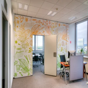 Soundproof Operable Wall Movable Partition Room Divider Polyester Fiber Board Interior Decorate