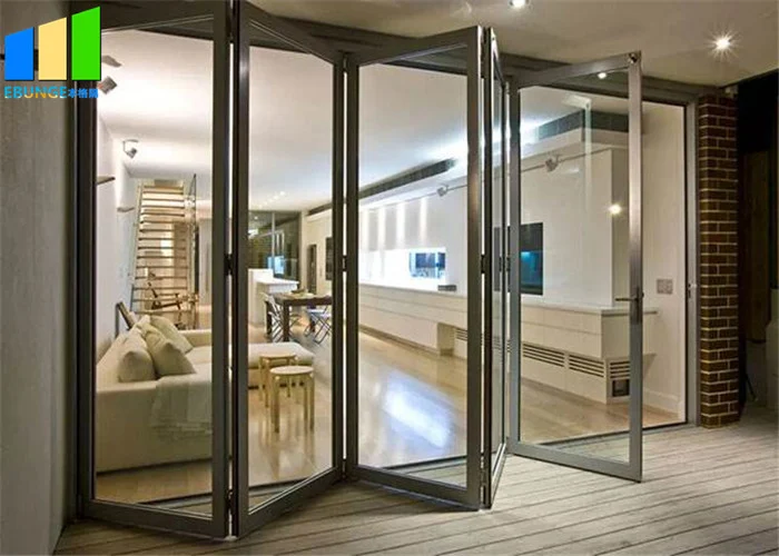 Soundproof Sliding Exterior Commercial Glass Folding Door For Balcony