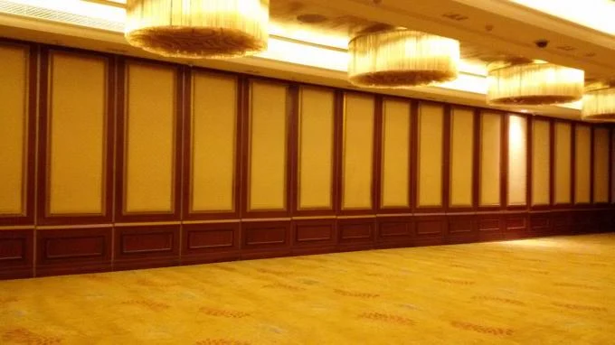 Steel Carpet Finish Folding Sliding Partition , Timber Partition Wall 0