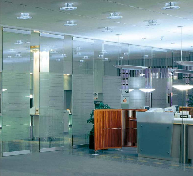 Tempered Glass Partition Wall For Office Room Convenient Operability 0
