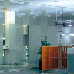 Tempered Glass Partition Wall For Office Room Convenient Operability