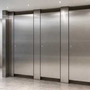 Brushed 304 stainless steel full-privacy toilet partitions