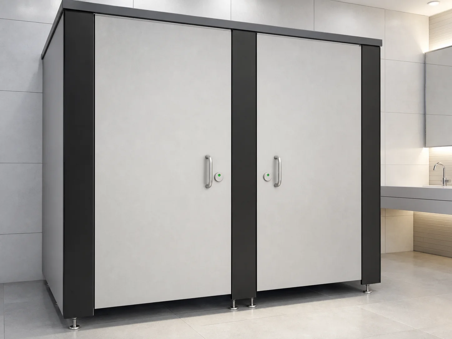 EBUNGE inward-opening compact laminate toilet partition 2
