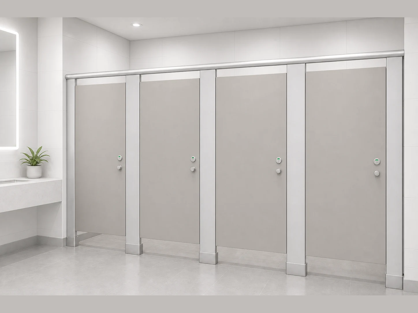 EBUNGE inward-opening compact laminate toilet partition 2