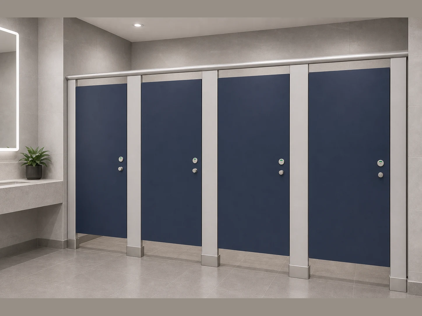 EBUNGE inward-opening compact laminate toilet partition 3