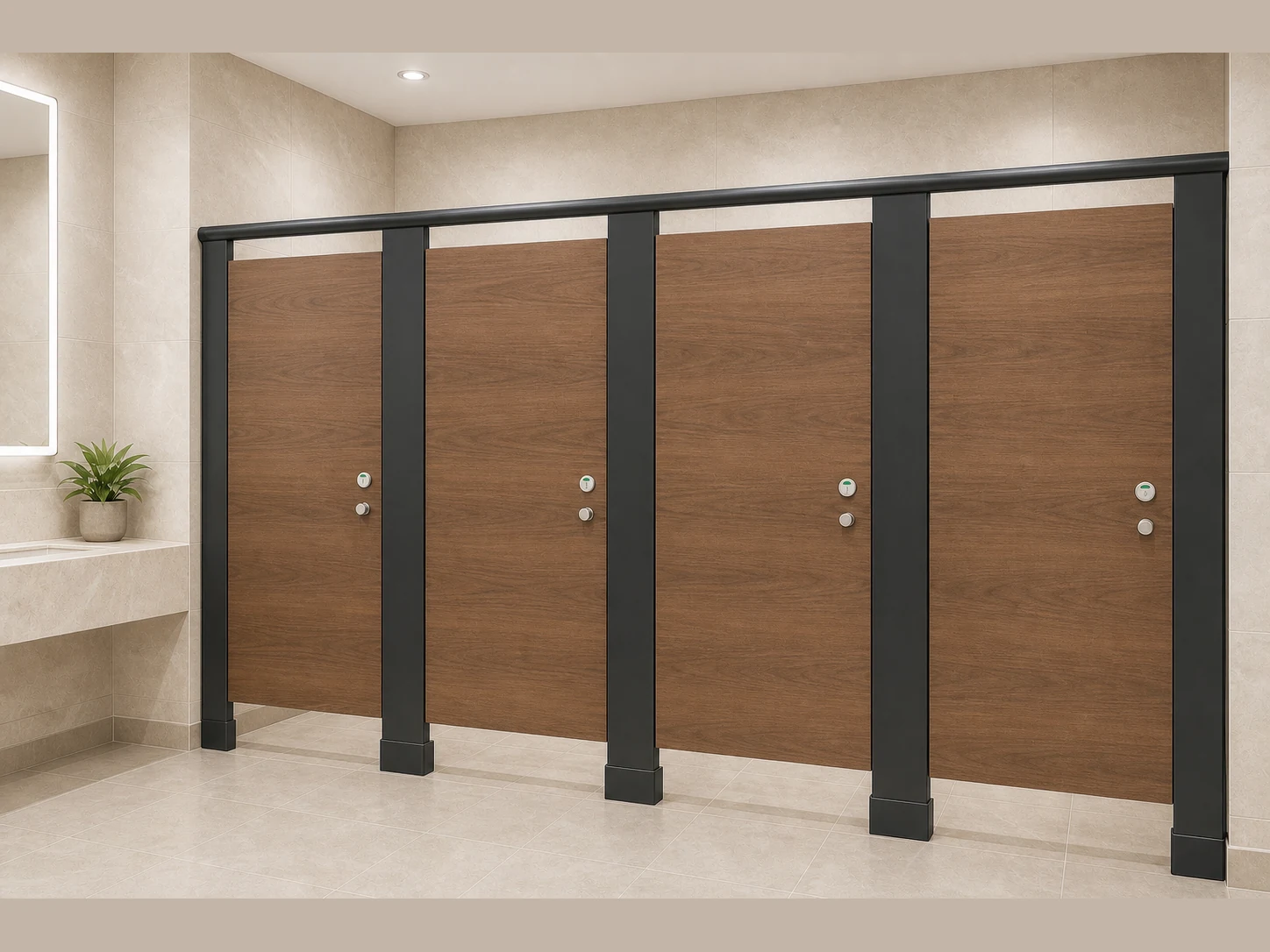 EBUNGE inward-opening compact laminate toilet partition 6