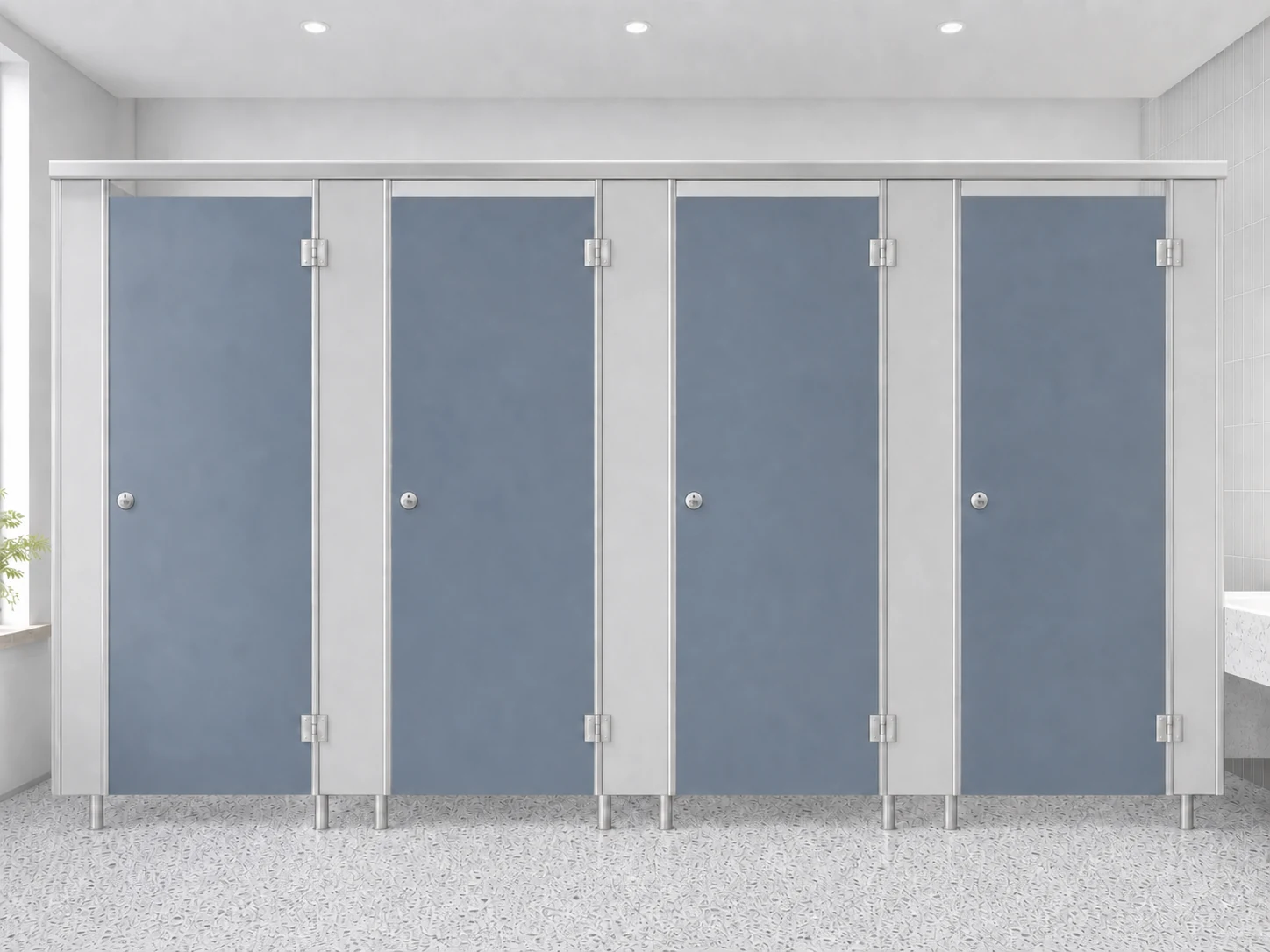EBUNGE outward-opening compact laminate toilet partition 7