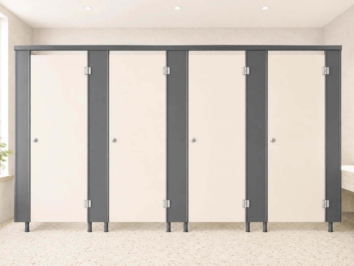 EBUNGE outward-opening compact laminate toilet partition 11