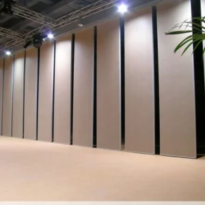 Top Hanging 100 Mm Fabric Surface Movable Sliding Partition Walls For Restaurant