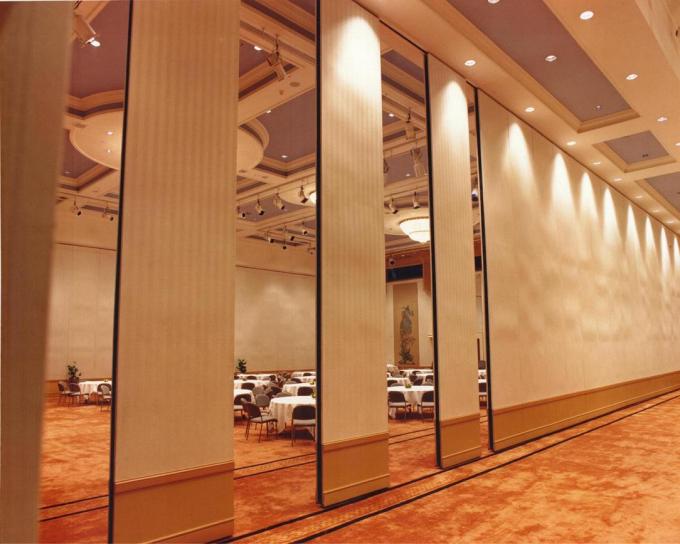 Top Hanging 100 Mm Fabric Surface Movable Sliding Partition Walls For Restaurant 1