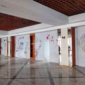 Top Hanging Folding Sliding Partition Wall For Exhibition Hall / Art Gallery