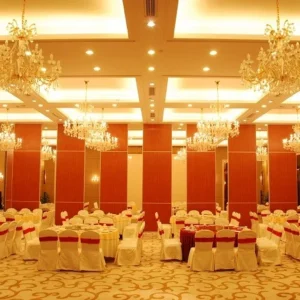 Top Hung Fire rated Operable Movable Wooden Partition Wall Modern Office Furniture For Restaurant