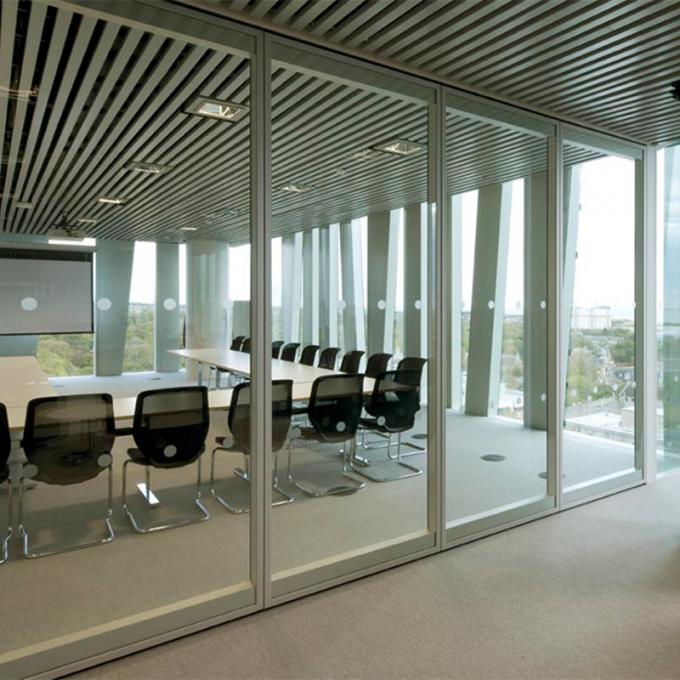 Transparent Glass Tempered Movable Partition Walls / Folding Glass Divider 0