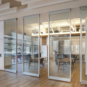 Transparent Glass Tempered Movable Partition Walls / Folding Glass Divider