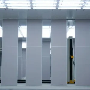 Unique Acoustic Folding Partition Walls Fabric Surface Sliding Aluminium Roller Track