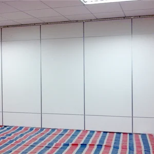White Melamine Movable Partition Walls Aluminum Frame Folding Panel Customized Office