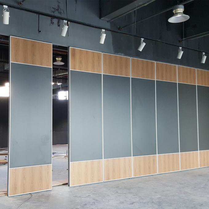 Wood Grain Finished Operating Movable Walls Banquet Room Soundproof From Guangzhou 0