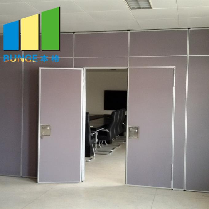 Wood Movable Partition Walls With Tempered Glass For Conference Room 1
