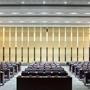 Wood Sound Absorption Flexible Sliding Partitions Walls 85mm For Office And Meeting Room