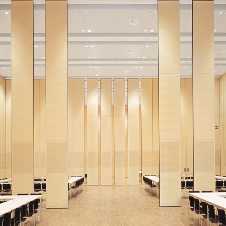 Wood Sound Absorption Flexible Sliding Partitions Walls 85mm For Office And Meeting Room
