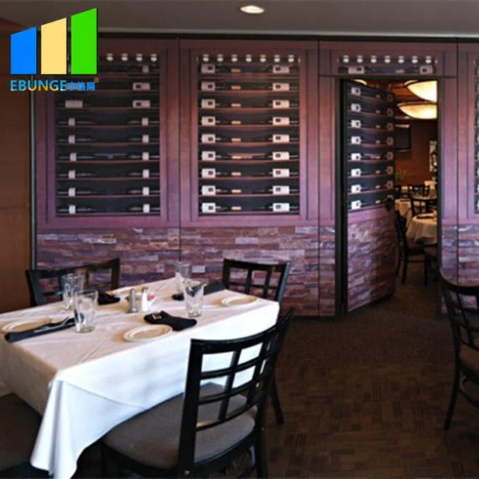 Wooden Acoustic Room Dividers Restaurant Partitions Folding Interior Movable Walls 2