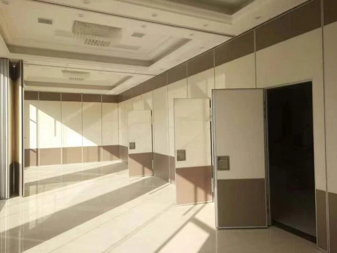 Wooden MDF Restaurant Foldable Movable Sliding Partition Walls Rolling System 0