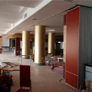 Wooden Operable Acoustic Diffuser Panels , 36 / 42 dB Interior Sliding Doors For Hotel