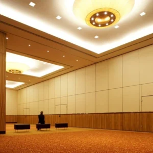 Wooden Sliding Folding Sound Proof Partition Wall For Hotel Banquet Hall Fire Resistant