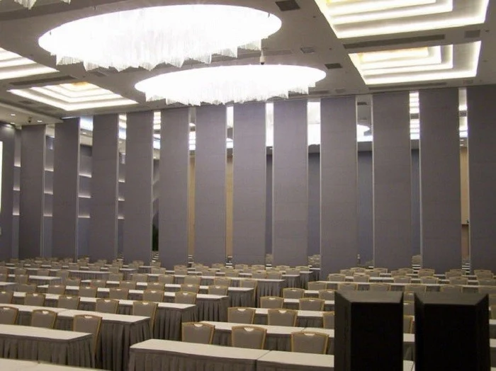 Wooden Surface Sound Proof Partitions For Office With Top Hung System