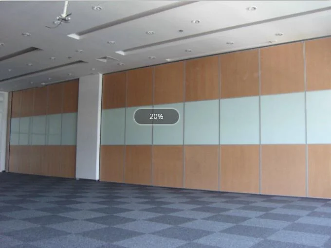 Yellow MDF Exhibition Partition Walls Sliding Folding Doors Acoustic 0